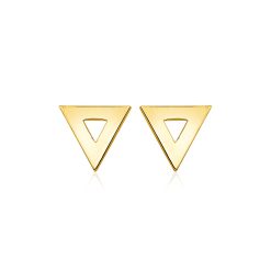 14k Yellow Gold Polished Open Triangle Post Earrings