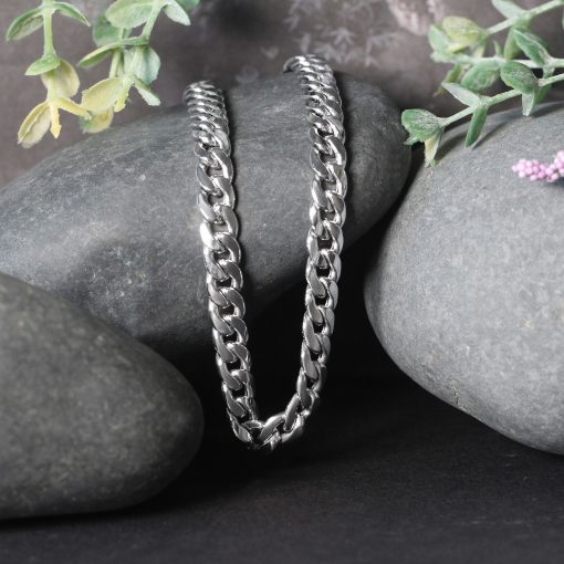 14K White Gold Miami Cuban Semi Solid Chain (7.00 mm) - Image 5