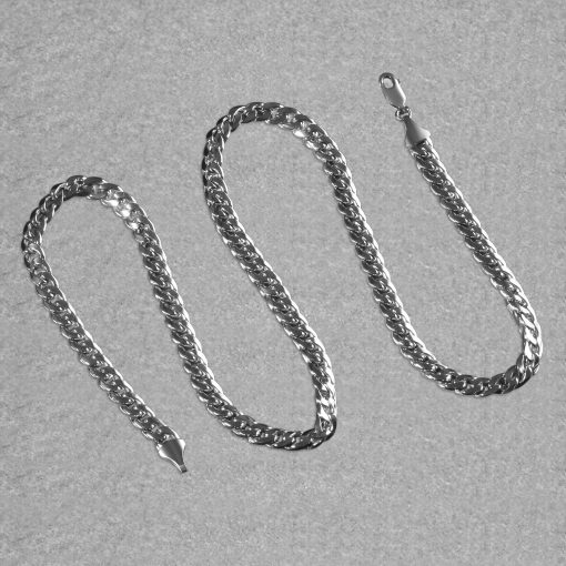 14K White Gold Miami Cuban Semi Solid Chain (7.00 mm) - Image 6