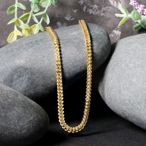 14k Yellow Gold Square Franco Chain (3.00 mm) - Image 3