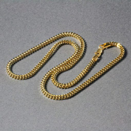 14k Yellow Gold Square Franco Chain (3.00 mm) - Image 4