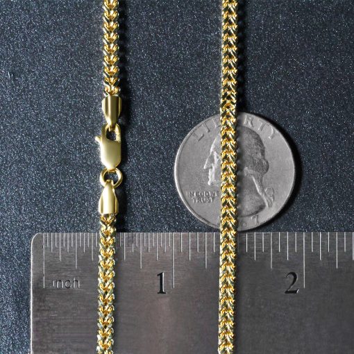 14k Yellow Gold Square Franco Chain (3.00 mm) - Image 6