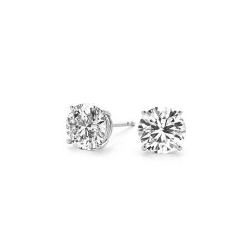 4 cttw Certified IGI Lab Grown Round Diamond Stud Earrings 14k White Gold (G/VS2) - Image 3