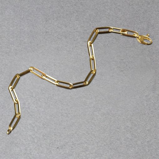 14K Yellow Gold Bold Paperclip Chain Bracelet (4.20 mm) - Image 4