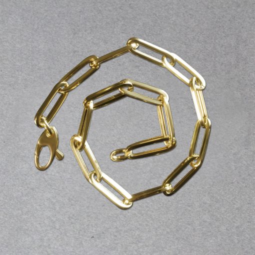 14K Yellow Gold Bold Paperclip Chain Bracelet (4.20 mm) - Image 5