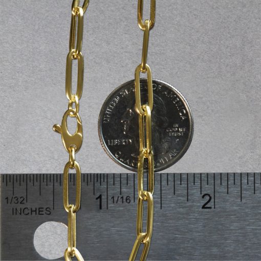 14K Yellow Gold Bold Paperclip Chain Bracelet (4.20 mm) - Image 6