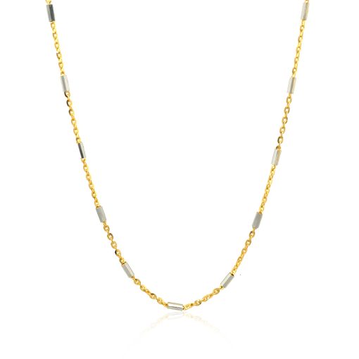 Bar Links Pendant Chain in 14k Two Tone Gold (1.40 mm) - Image 2