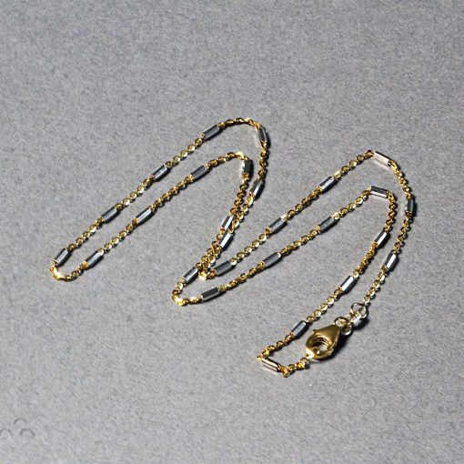 Bar Links Pendant Chain in 14k Two Tone Gold (1.40 mm) - Image 5