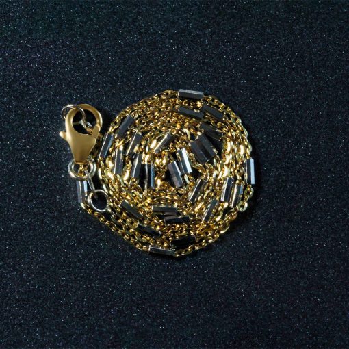 Bar Links Pendant Chain in 14k Two Tone Gold (1.40 mm) - Image 6