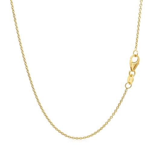 14k Yellow Gold Round Cable Link Chain (1.10 mm) - Image 3