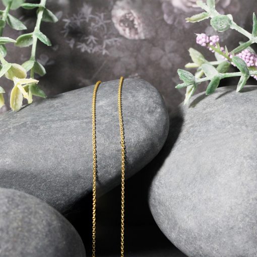 14k Yellow Gold Round Cable Link Chain (1.10 mm) - Image 4