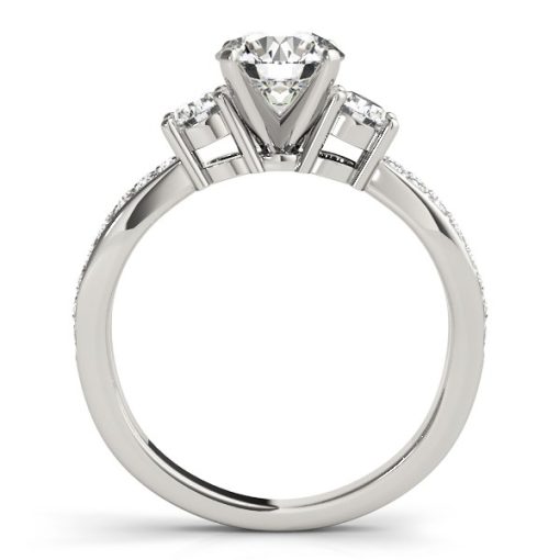14k White Gold Split Shank Round Diamond Engagement Ring (1 5/8 cttw) - Image 2