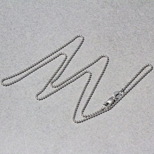 14k White Gold Bead Chain 1.0mm (1.00 mm) - Image 5