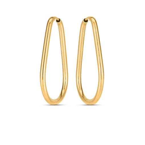 14k Yellow Gold Endless Pear Hoop Earrings - Image 2