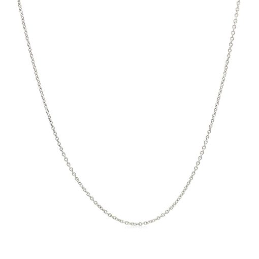 14k White Gold Oval Cable Link Chain (0.85 mm) - Image 2