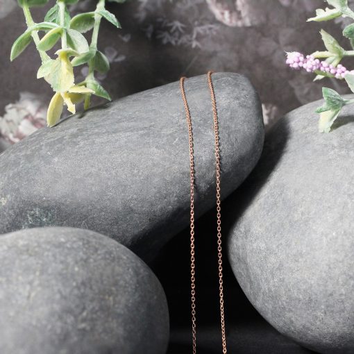 18k Rose Gold Diamond Cut Cable Link Chain (0.75 mm) - Image 4