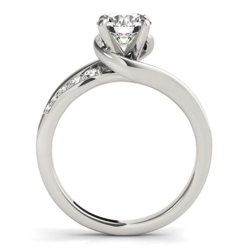 14k White Gold Bypass Style Round Diamond Ring (1 1/4 cttw) - Image 2