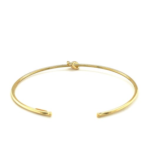 14k Yellow Gold Polished Cuff Bangle with Knot (5.50 mm) - Image 3