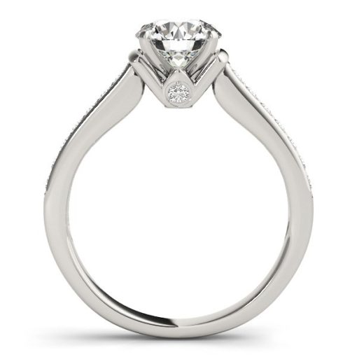 14k White Gold Round Diamond Engagement Ring Band Stones (1 1/8 cttw) - Image 2