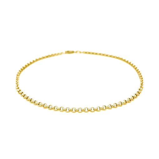 2.3mm 10k Yellow Gold Rolo Anklet - Image 2
