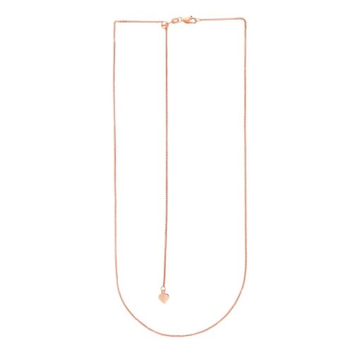 14k Rose Gold Adjustable Wheat Chain (1.00 mm) - Image 2