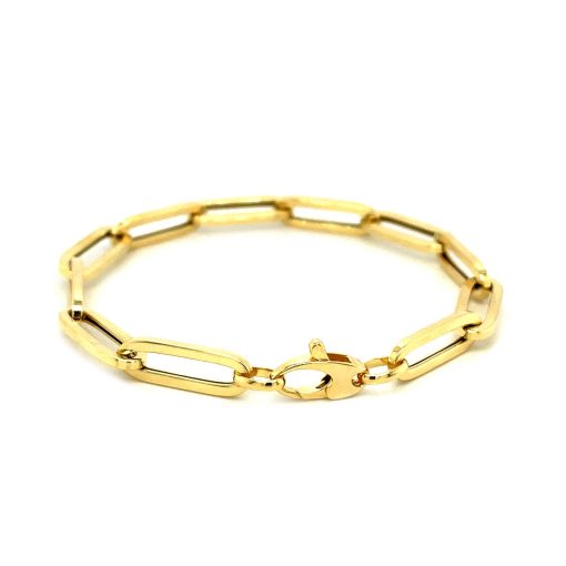 14K Yellow Gold Extra Wide Paperclip Chain Bracelet (6.10 mm) - Image 3