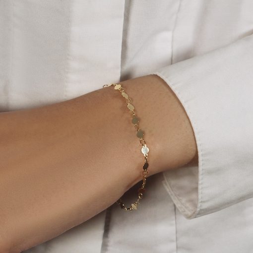 14k Yellow Gold Bracelet with Polished Circles (3.90 mm) - Image 4
