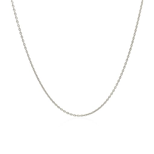18k White Gold Round Cable Link Chain (0.97 mm) - Image 2