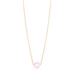 14k Rose Gold Pearl Solitaire Necklace