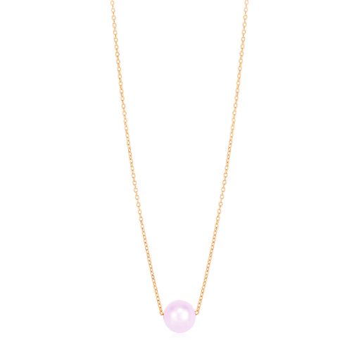 14k Rose Gold Pearl Solitaire Necklace