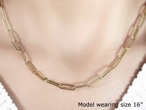 14K Yellow Gold Bold Paperclip Chain (4.20 mm) - Image 4