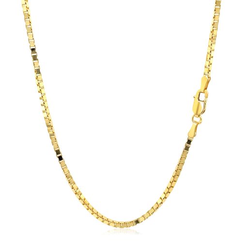 14k Yellow Gold Semi Solid Box Chain (1.80 mm) - Image 3