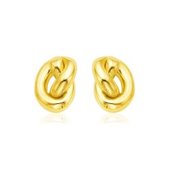 14k Yellow Gold Polished Knot Earrings