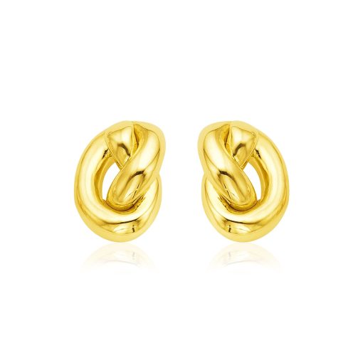 14k Yellow Gold Polished Knot Earrings