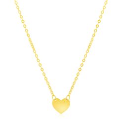 14k Yellow Gold Polished Mini Heart Necklace