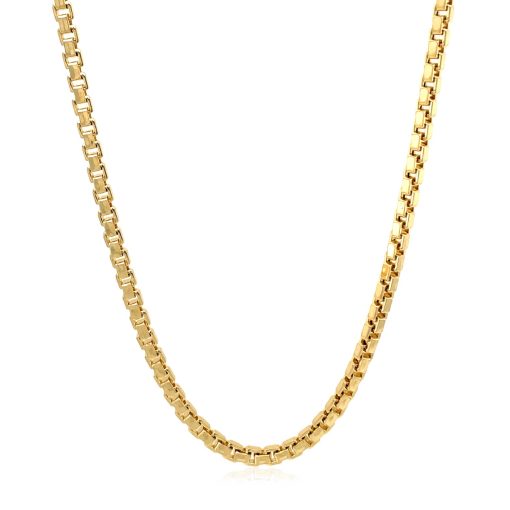 14k Yellow Gold Semi Solid Box Chain (2.50 mm) - Image 2
