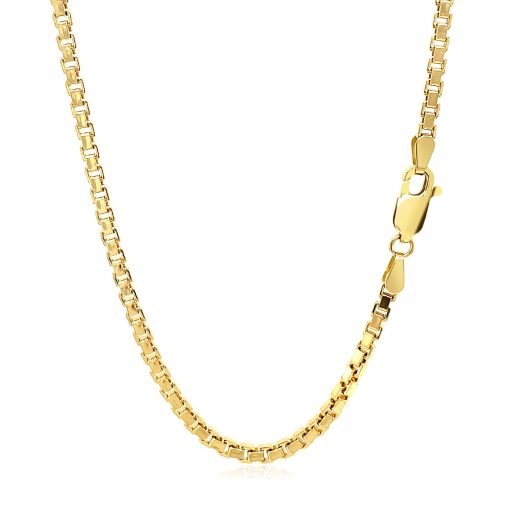 14k Yellow Gold Semi Solid Box Chain (2.50 mm) - Image 3