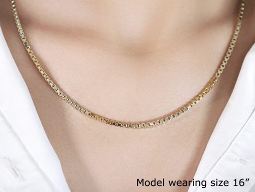 14k Yellow Gold Semi Solid Box Chain (2.50 mm) - Image 4