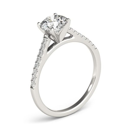 14k White Gold Pronged Round Diamond Engagement Ring (1 5/8 cttw) - Image 3