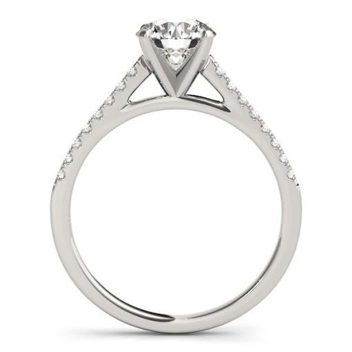 14k White Gold Pronged Round Diamond Engagement Ring (1 5/8 cttw) - Image 4