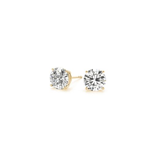 1 1/2 cttw Certified IGI Lab Grown Round Diamond Stud Earrings 14k Yellow Gold (G/VS2) - Image 3