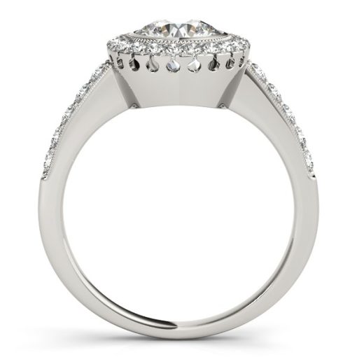 14k White Gold Pave Style Diamond Engagement Ring (1 3/8 cttw) - Image 2