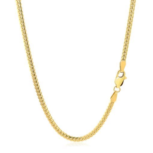 14k Yellow Gold Classic Solid Miami Cuban Chain (2.60 mm) - Image 3