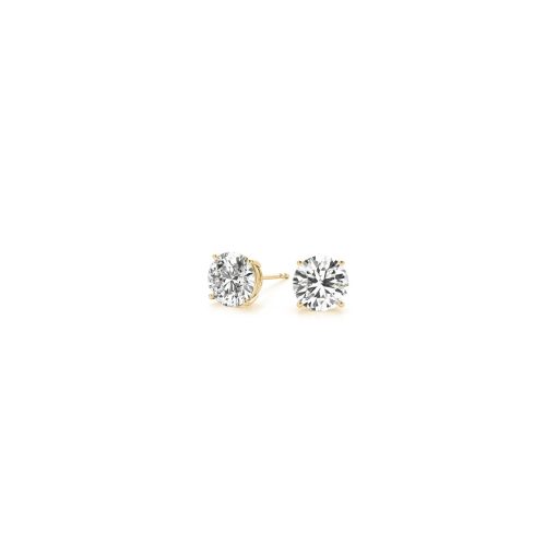 1/2 cttw Lab Grown Round Diamond Stud Earrings 14k Yellow Gold (G/VS2) - Image 3