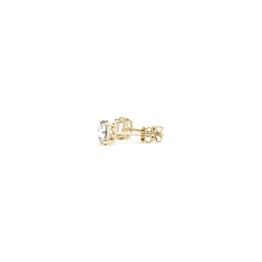 1/2 cttw Lab Grown Round Diamond Stud Earrings 14k Yellow Gold (G/VS2) - Image 4