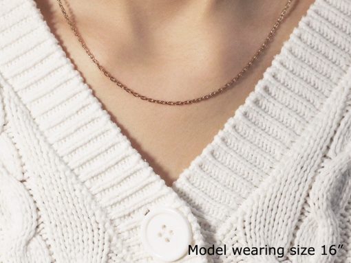 Double Extendable Cable Chain in 14k Rose Gold (1.80 mm) - Image 4