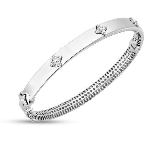 14k White Gold Trilogy Diamond Bangle (5.40 mm) - Image 2