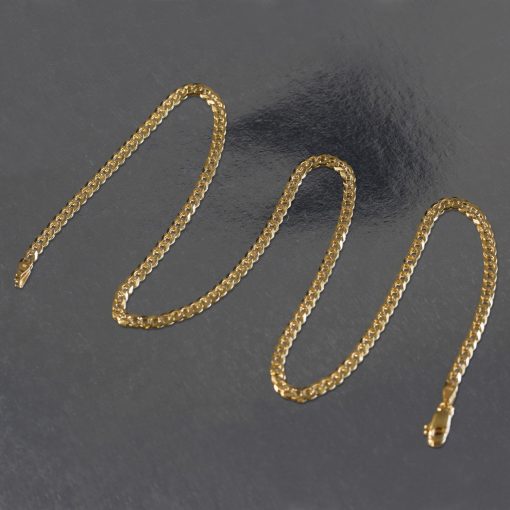 14k Two Tone Gold Pave Curb Chain (3.20 mm) - Image 6
