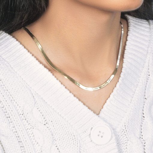 Imperial Herringbone Chain in 10k Yellow Gold (3.80 mm) - Image 2