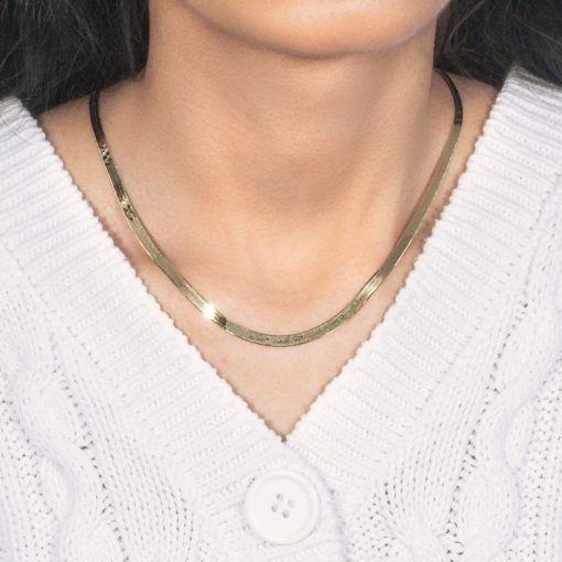 Imperial Herringbone Chain in 10k Yellow Gold (3.80 mm) - Image 5